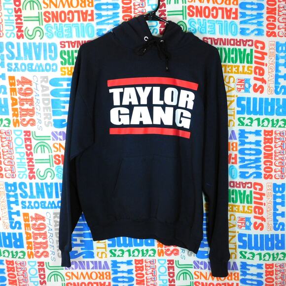 Wiz Khalifa Taylor Gang Logo Hoodie Size M Black Red Spellout - Picture 1 of 4